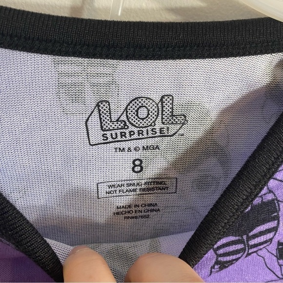 OMG LOL Doll Pajama Set NEW Sz 8 Halloween Purple Devil Horn - Picture 4 of 5